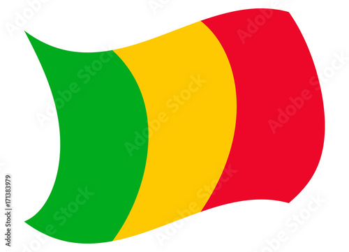 mali flag moved by the wind