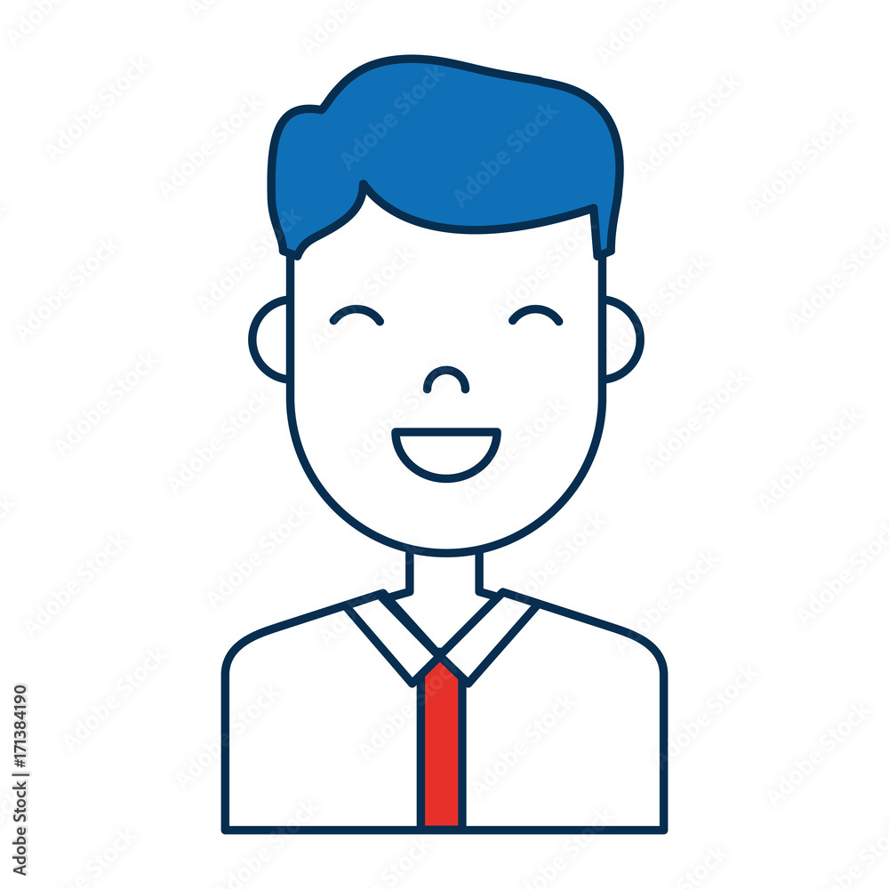 happy man icon over white background colorful design vector illustration
