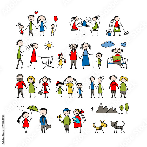 Family set, sketch for your design