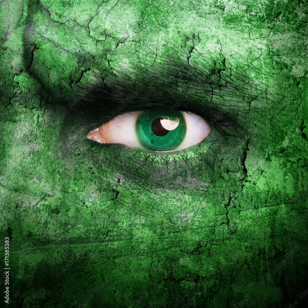 Obraz premium Textured human face close up