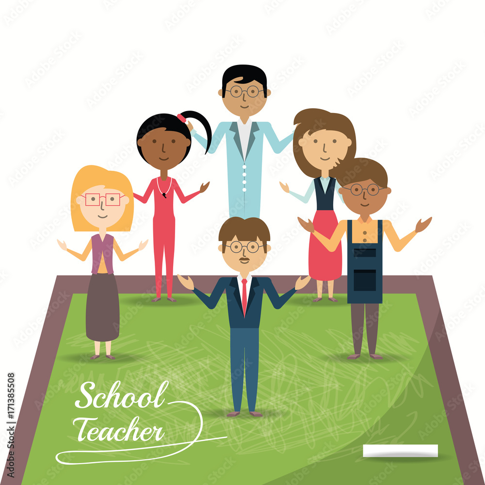 Kids and teacher of school and education theme Vector illustration