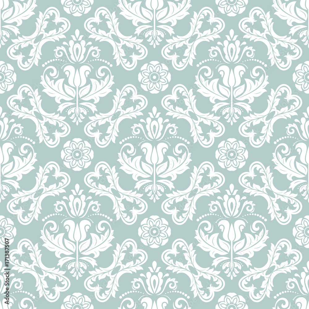 Seamless classic light blue and white pattern. Traditional orient ornament. Classic vintage background