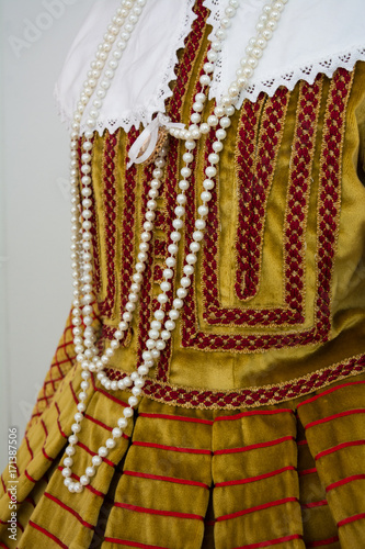 detail of ancient and historic italian dresses