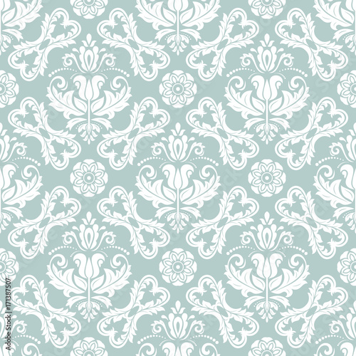 Seamless classic light blue and white pattern. Traditional orient ornament. Classic vintage background