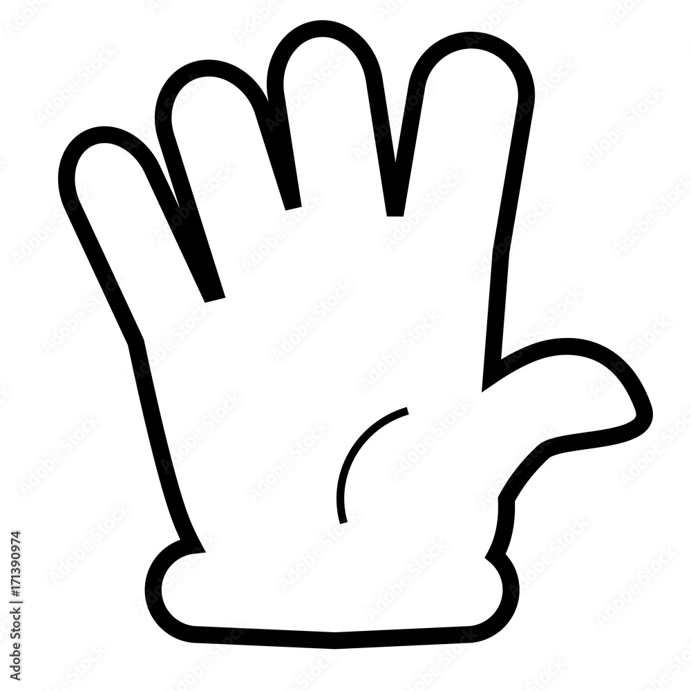 Silhouette Counting or Vote Hand, Five or surrender, Isolated on White Silhouette Counting or Vote Hand, Five or surrender, Isolated on White