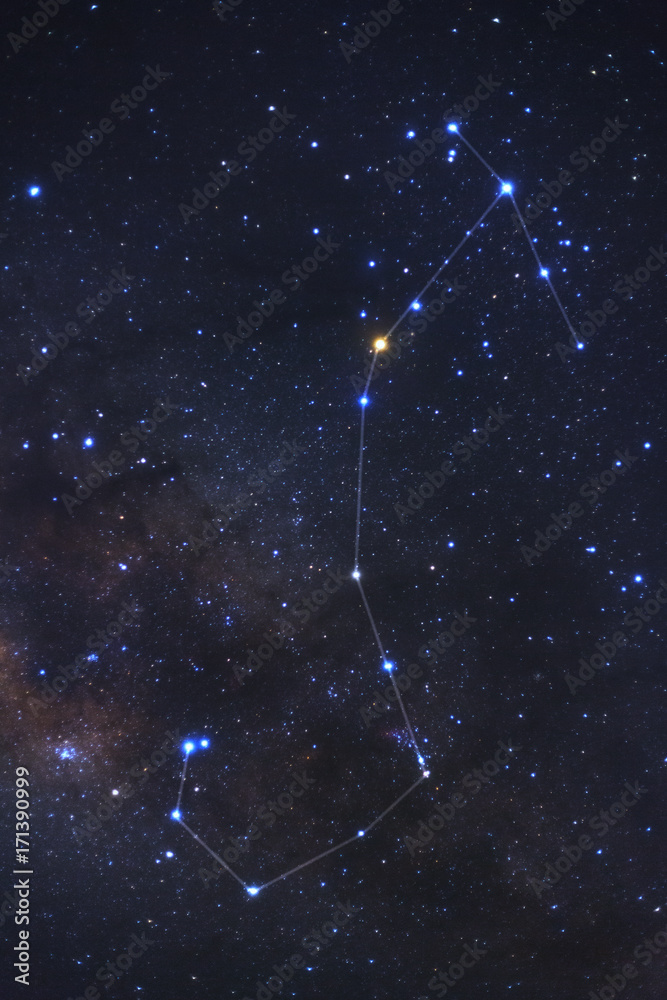Constellation Scorpius and milky way galaxy
