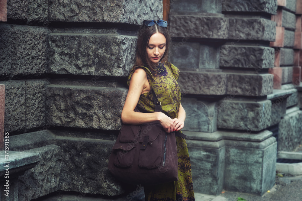 Fashion model on the street . Stylish young woman in trendy clothes. Fashion model on the street . Stylish young woman in trendy clothes.