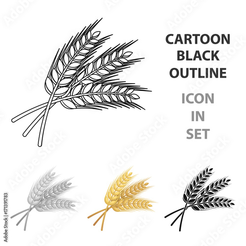 Sprigs of wheat. Plant for brewing beer. Pub single icon in cartoon style vector symbol stock illustration.