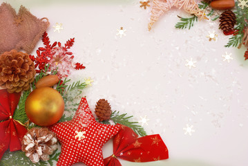 Christmas Theme Composition Background with Christmas Decorations