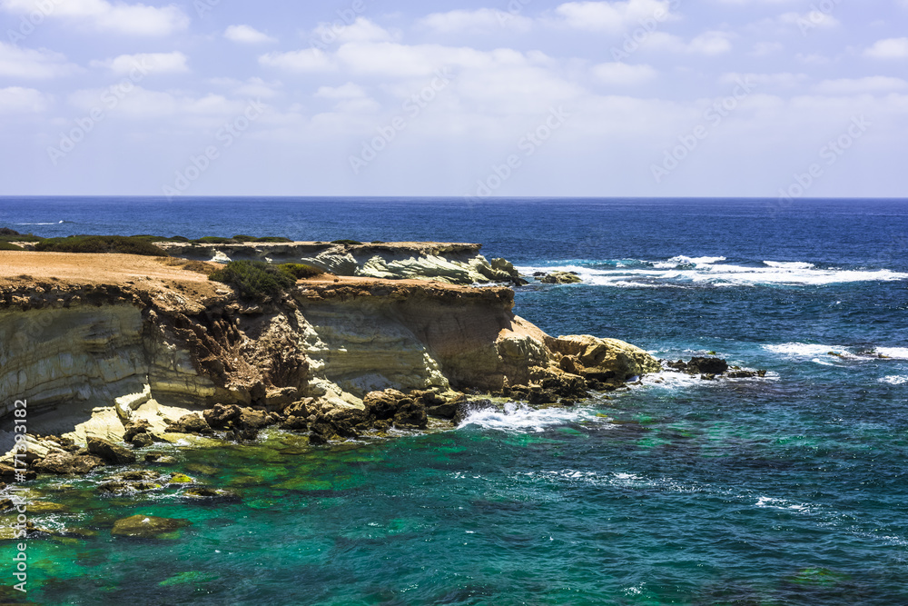 The steep shores of the island of Cyprus The steep shores of the island of Cyprus