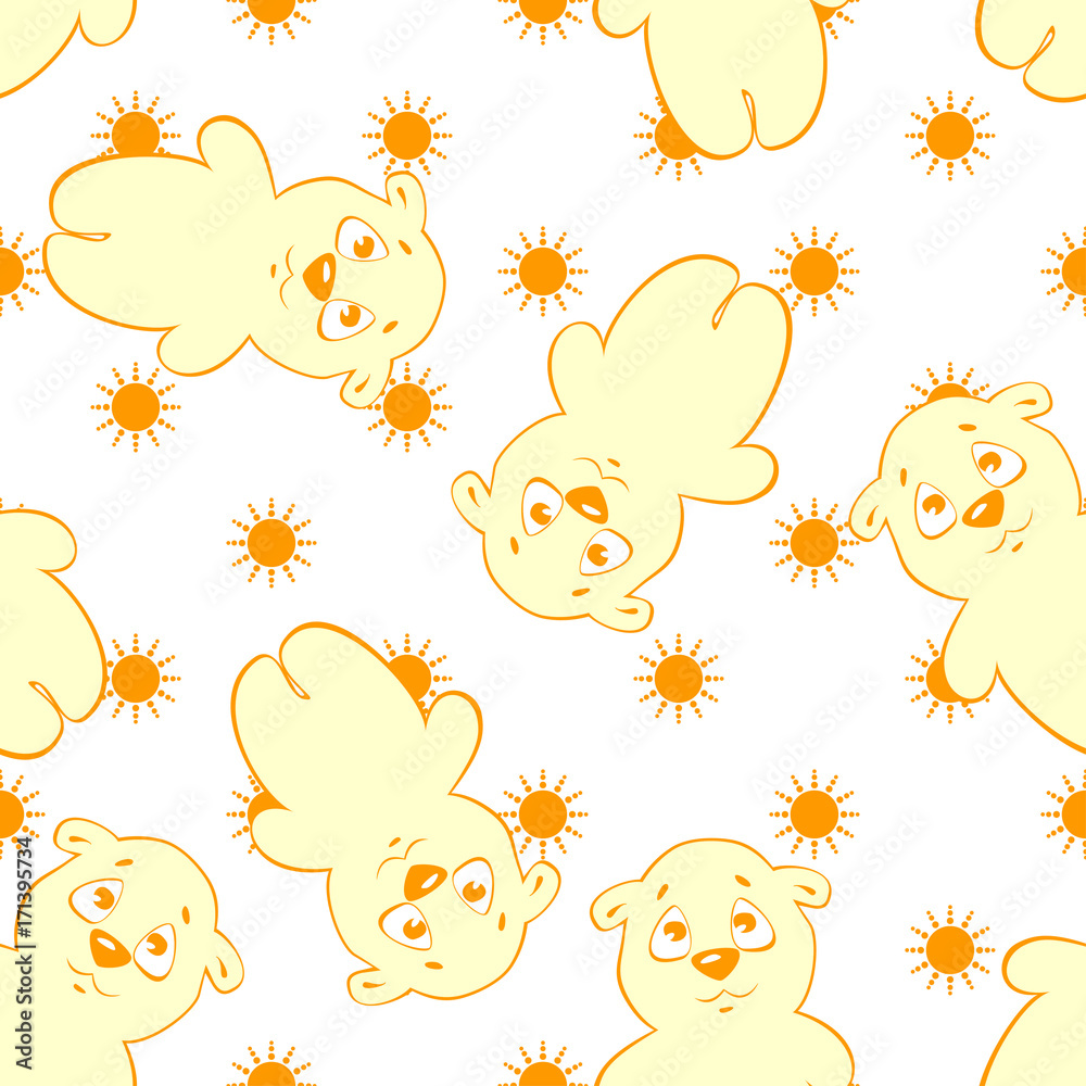 Fototapeta premium Seamless pattern with little cute bear for baby