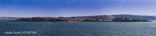 Panoramic view from st Ivan island to Sozopol, Bulgaria