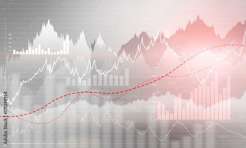 Abstract business chart with uptrend line graph Abstract business chart with uptrend line graph