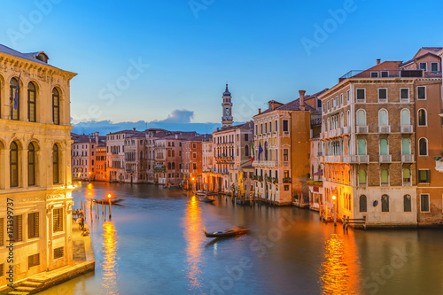 Venice sunset city skyline at Grand Canal, Venice (Venezia), Italy