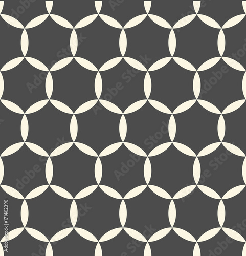 Minimal Flower Graphic Design. Seamless Hexagonal Pattern