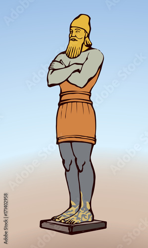 Valokuva Golden Idol of Nebuchadnezzar. Vector drawing