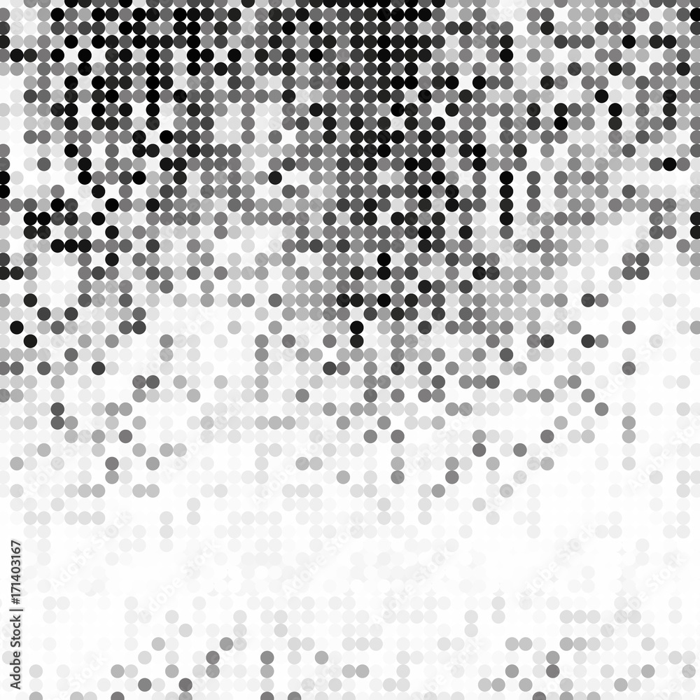 Abstract geometric background with gray circles. Halftone effect