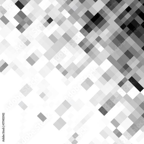 Abstract gray background of squares. Geometric texture. Halftone effect