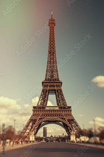 The Eiffel Tower in vintage style