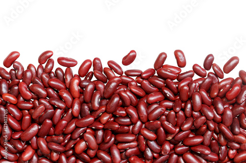 dry red kidney beans isolated on white background photo