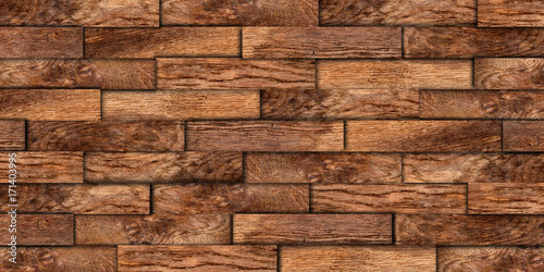 old oak wooden wood palnks wall texture background / Holz Eiche Textur braun natürlich rustikal verblender Hintergrund  photo
