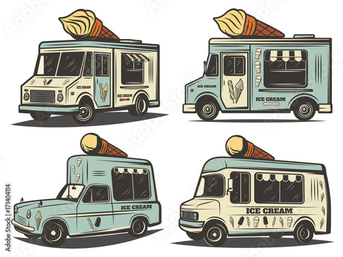 Retro Colored Ice Cream Transport Set