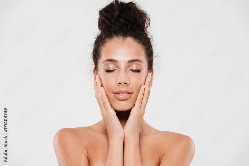 Beauty portrait of a smiling pretty woman with healthy skin Beauty portrait of a smiling pretty woman with healthy skin