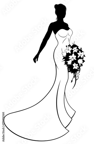 Wedding Bride Silhouette Ho...