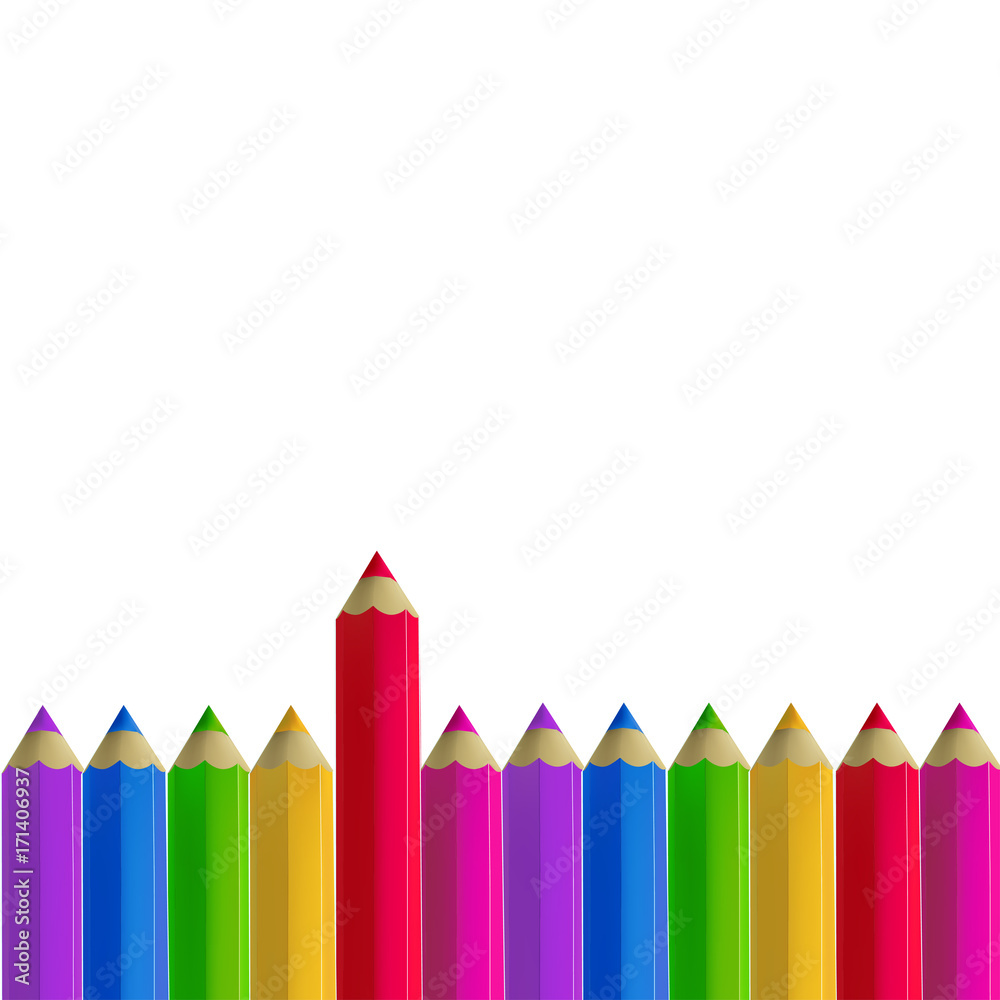 Colour pencils border on white background. Colour pencils border on white background.