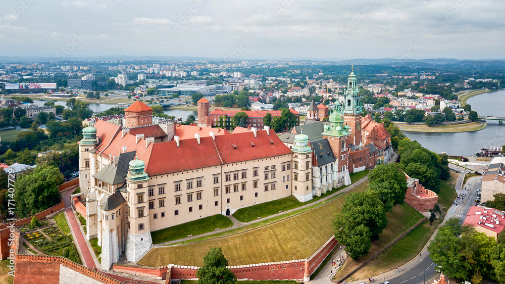 Krakow Wawel Castle from the height Krakow Wawel Castle from the height