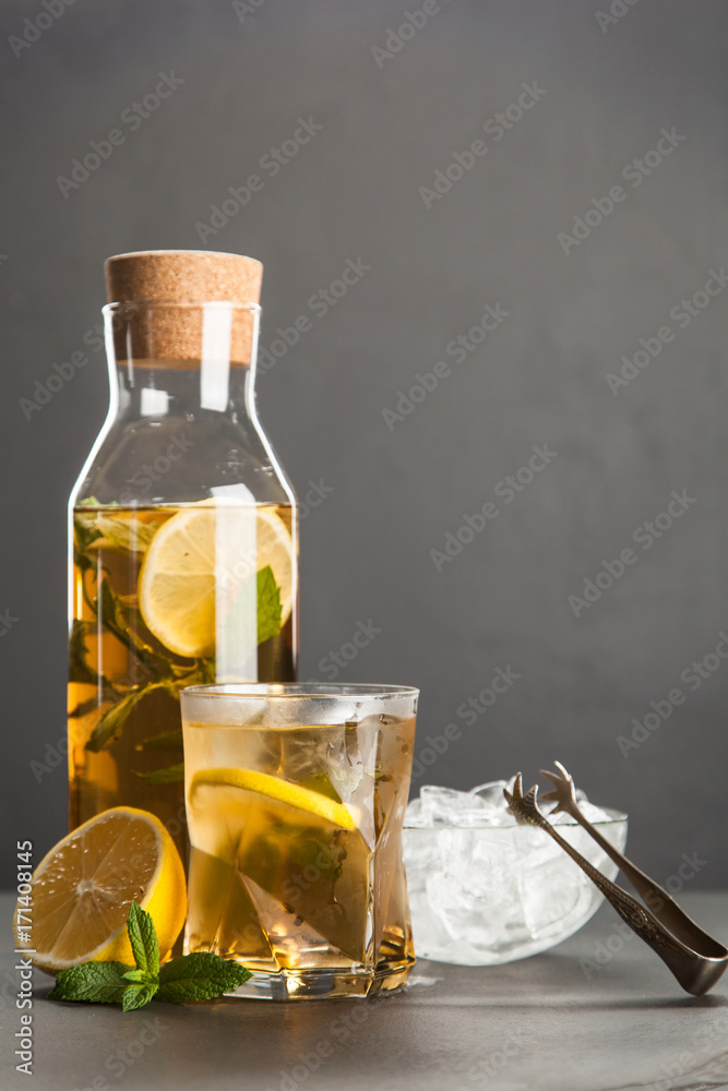 Ice tea with lemon and mint Ice tea with lemon and mint