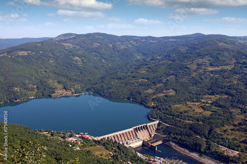 hydroelectric power plant on river landscape © goce risteski