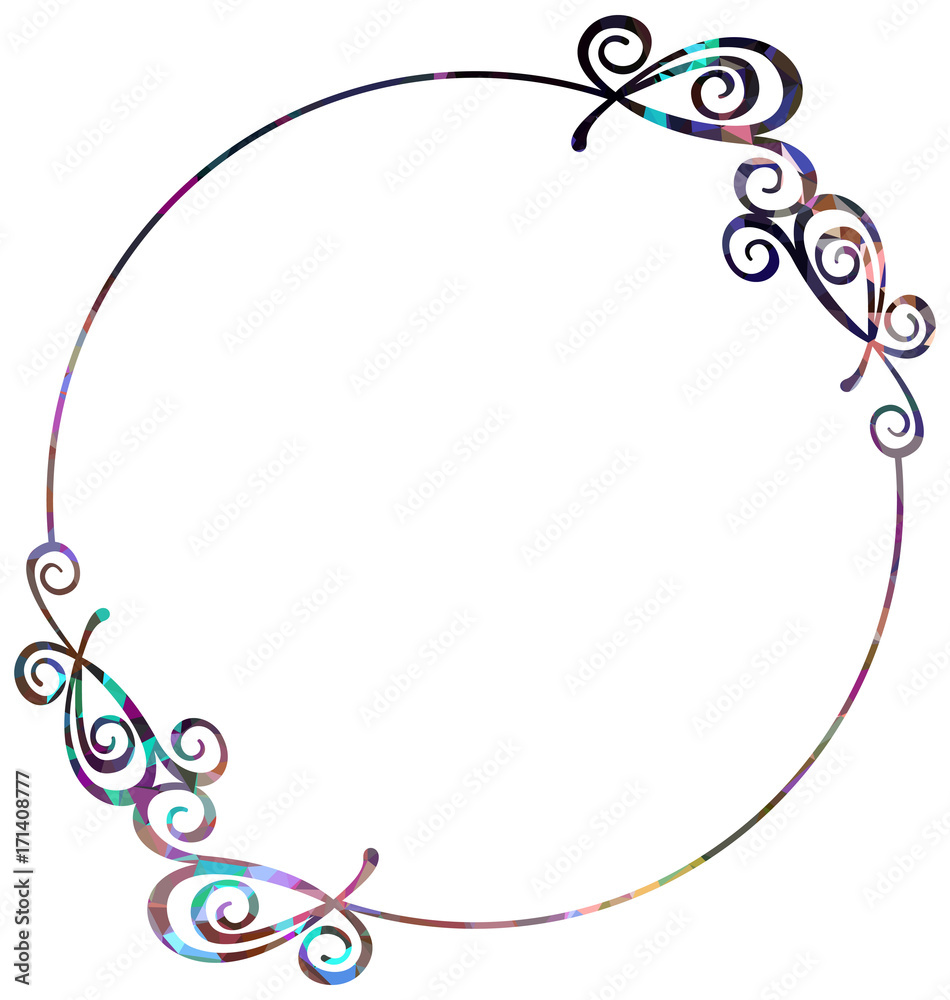 Luxurious abstract round frame. Vector clip art.