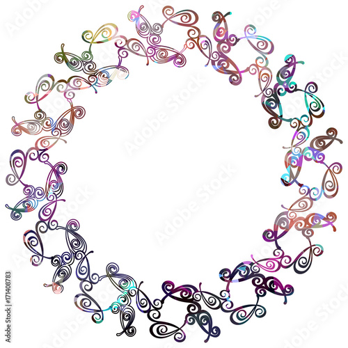 Luxurious abstract round frame. Vector clip art.