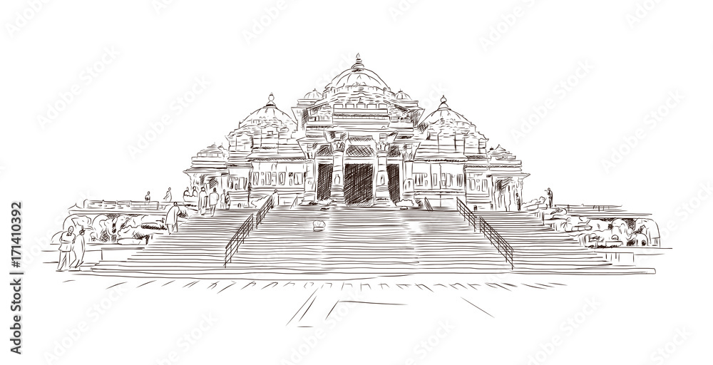 Indian temple illustration hires stock photography and images  Alamy