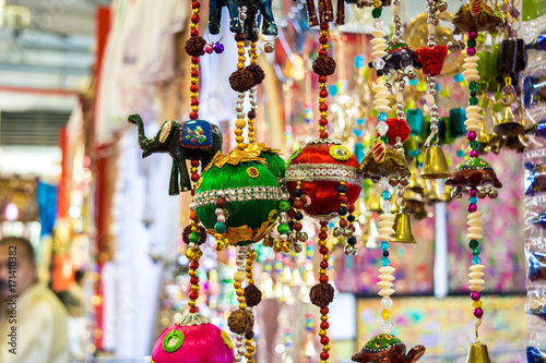 sale of indian souvenirs at the market