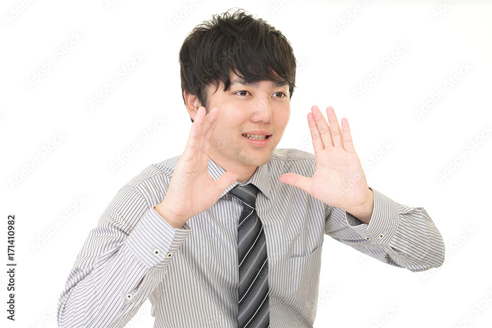 声援を送る男性