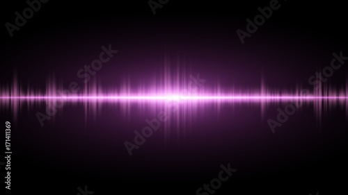 Sound waves of light purple on a dark background. Background for the radio, club, party. Vibration of light. Bright flash of light. Vector