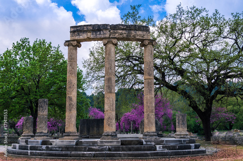 The archaeological site of ancient Olympia. The place where olympic games were born in classical times and where the Olympic torch today is ignited. photo