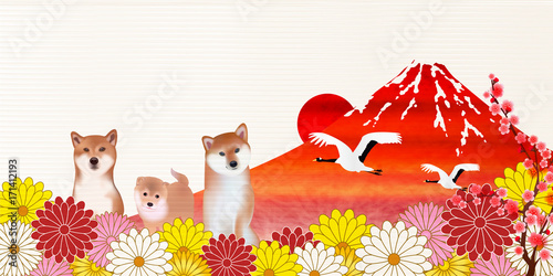 戌　富士山　新年　背景