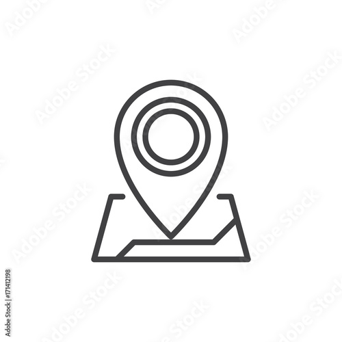 Map pointer line icon, outline vector sign, linear style pictogram isolated on white. Address location symbol, logo illustration. Editable stroke. Pixel perfect vector graphics