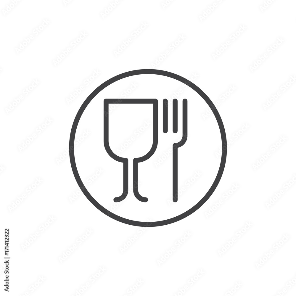 Wineglass and fork line icon, outline vector sign, linear style pictogram isolated on white. Food symbol, logo illustration. Editable stroke. Pixel perfect vector graphics Wineglass and fork line icon, outline vector sign, linear style pictogram isolated on white. Food symbol, logo illustration. Editable stroke. Pixel perfect vector graphics