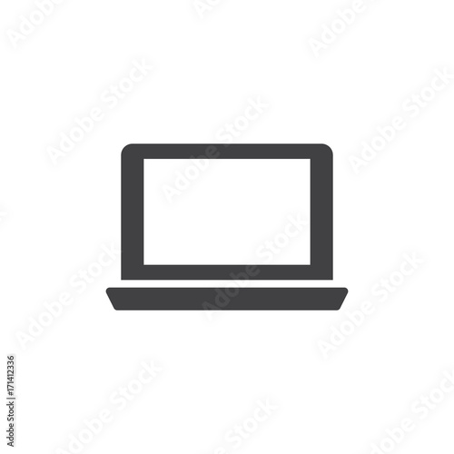 Laptop icon vector, filled flat sign, solid pictogram isolated on white. Symbol, logo illustration. Pixel perfect vector graphics
