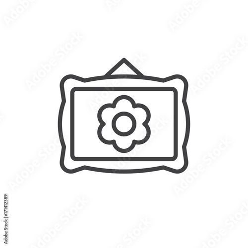 Picture frame line icon, outline vector sign, linear style pictogram isolated on white. Decoration symbol, logo illustration. Editable stroke. Pixel perfect vector graphics