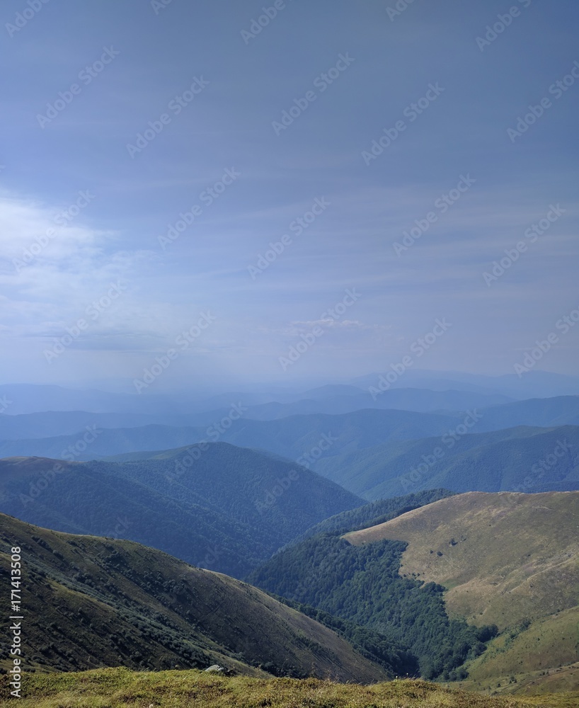 View from Stiy mountain in the Carpathians
