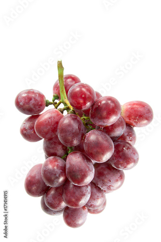 red grapes fruit on white