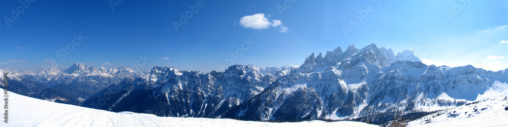 High mountains under snow in the winter Panorama landscape High mountains under snow in the winter Panorama landscape