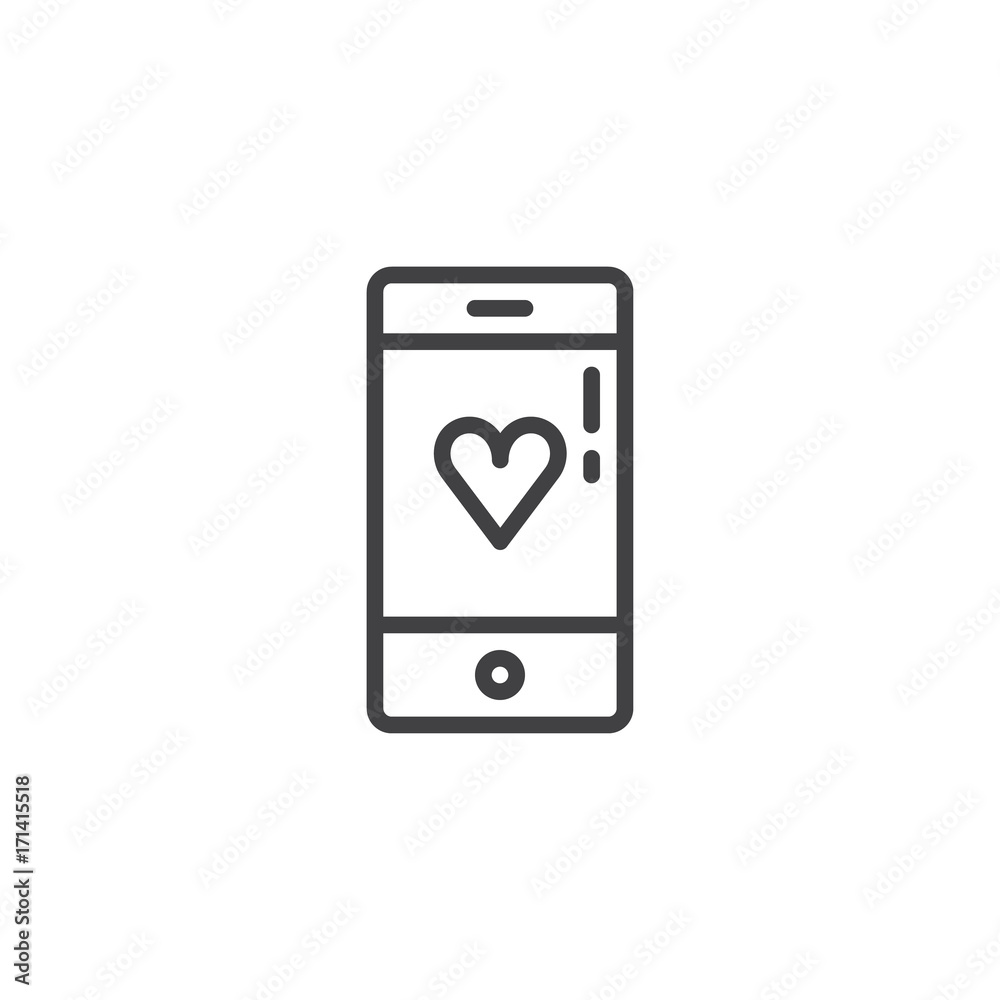 Smartphone with heart icon vector, filled flat sign, solid pictogram isolated on white. Charity symbol, logo illustration Smartphone with heart icon vector, filled flat sign, solid pictogram isolated on white. Charity symbol, logo illustration