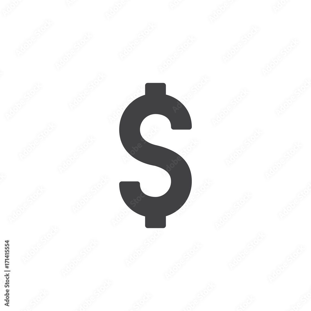 Dollar icon vector, filled flat sign, solid pictogram isolated on white. Charity symbol, logo illustration Dollar icon vector, filled flat sign, solid pictogram isolated on white. Charity symbol, logo illustration