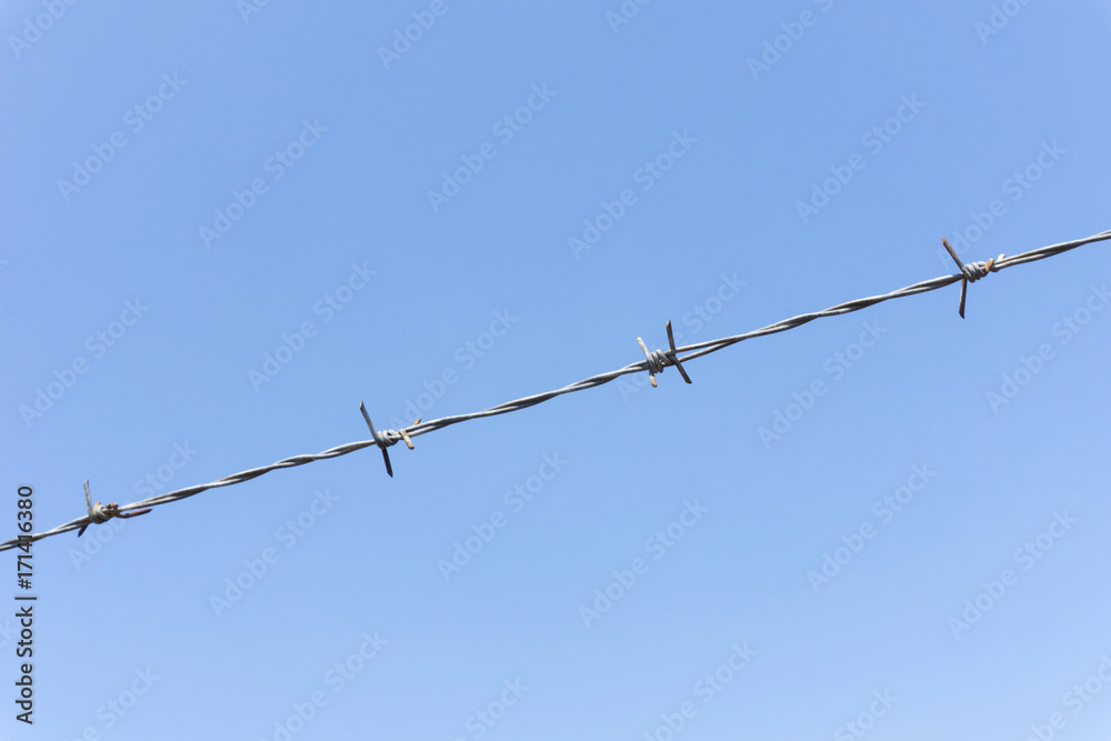 Barbed wire and sky Barbed wire and sky